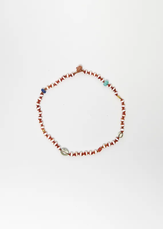 Brown Agate Stripe Beaded Necklace 193 40cm sold by La Garconne