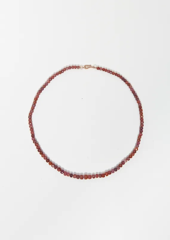 Pink Sapphire Beaded Necklace 234 53cm sold by La Garconne