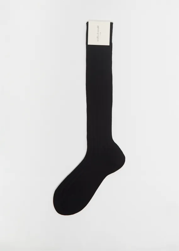 Cotton Bio College Socks — Black sold by La Garconne