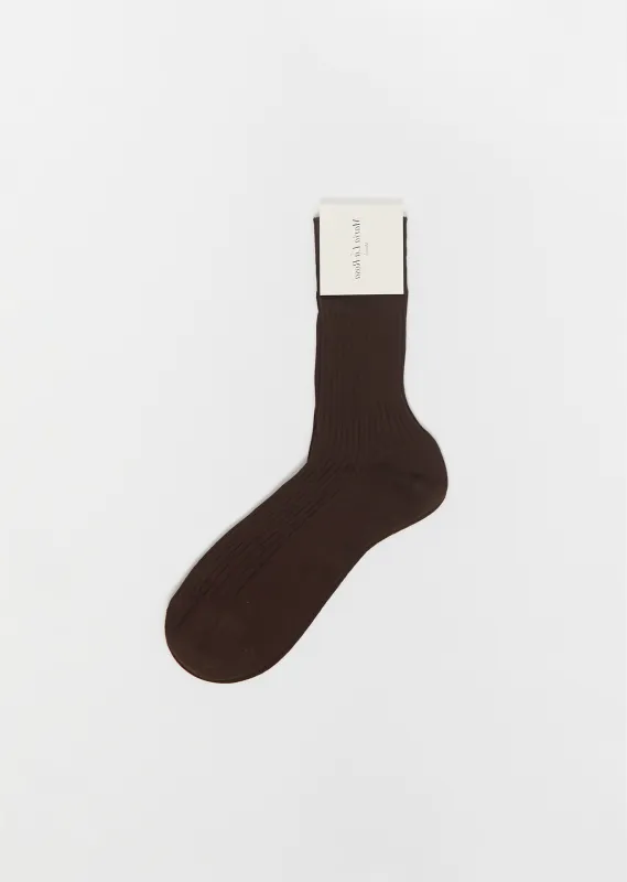 Cotton Bio Socks — Dark Brown sold by La Garconne