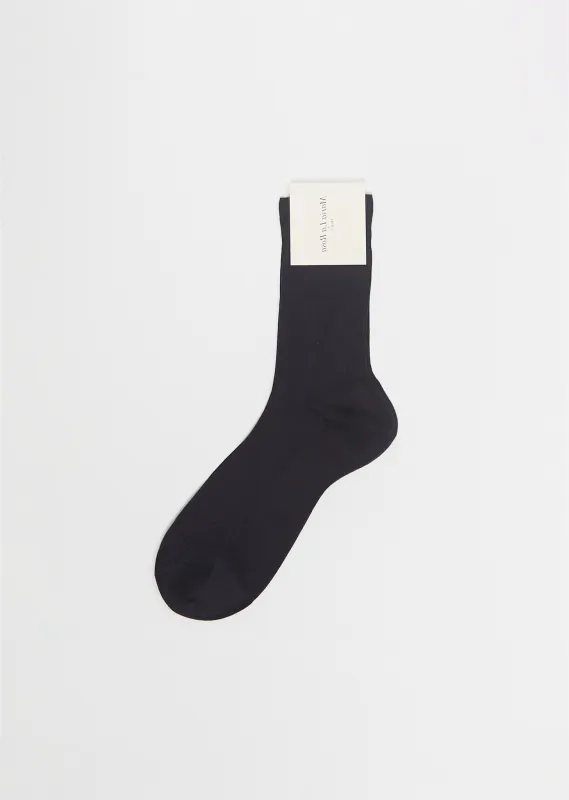 Silk Blend One Ribbed Socks — Emporio sold by La Garconne