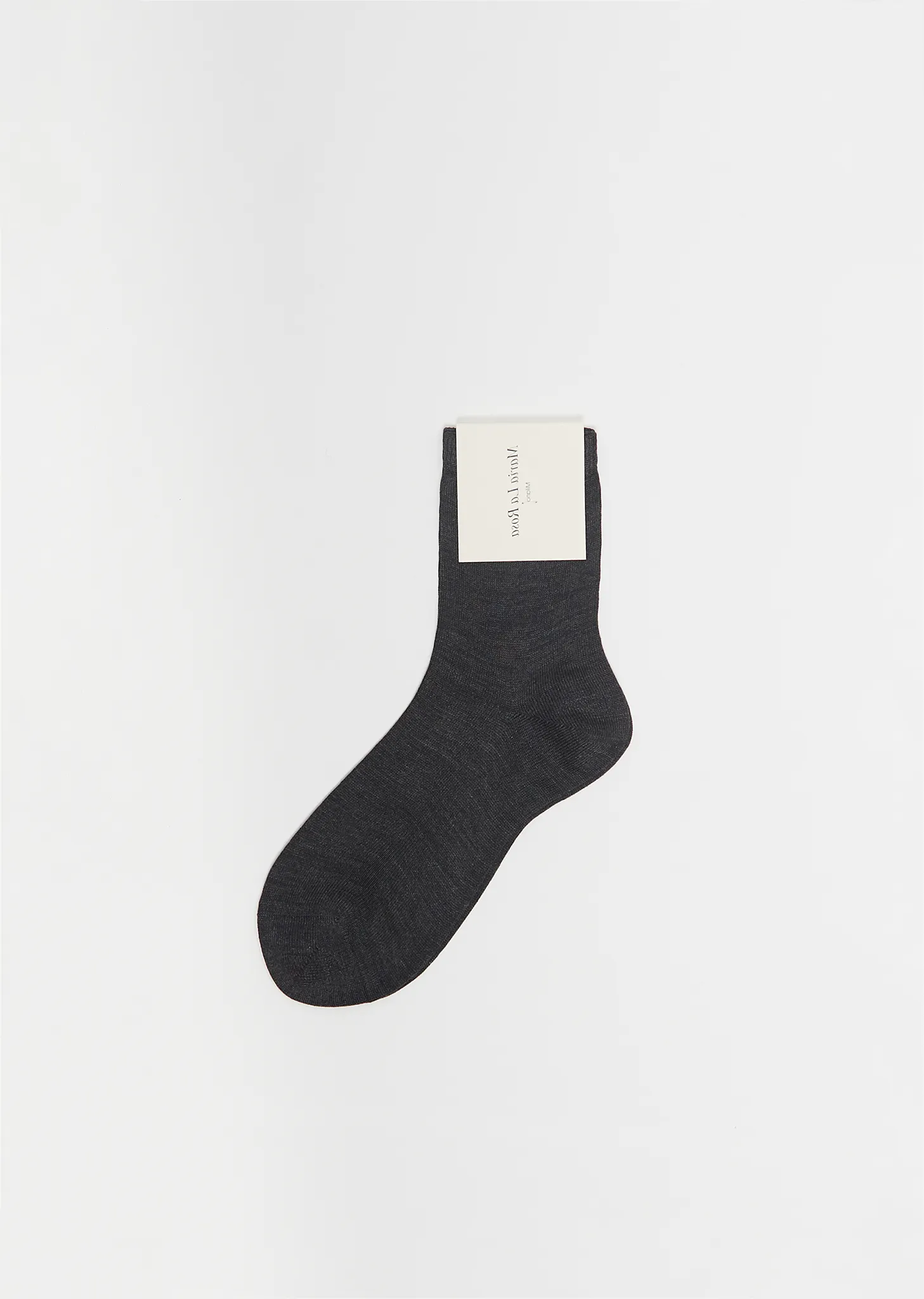 Silk Blend One Ankle Socks — Dark Grey Melange sold by La Garconne