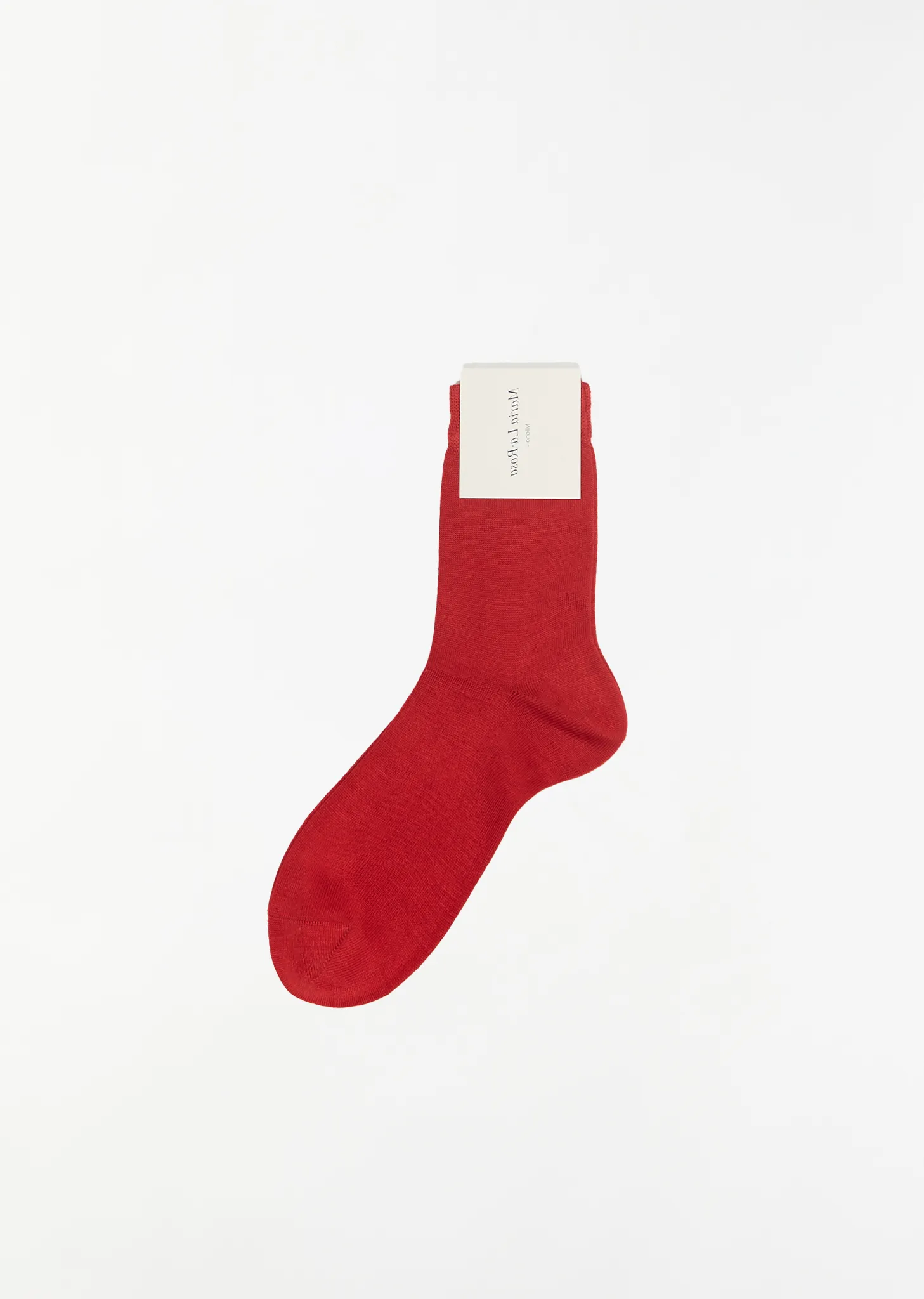 Silk Blend One Ankle Socks — Red sold by La Garconne