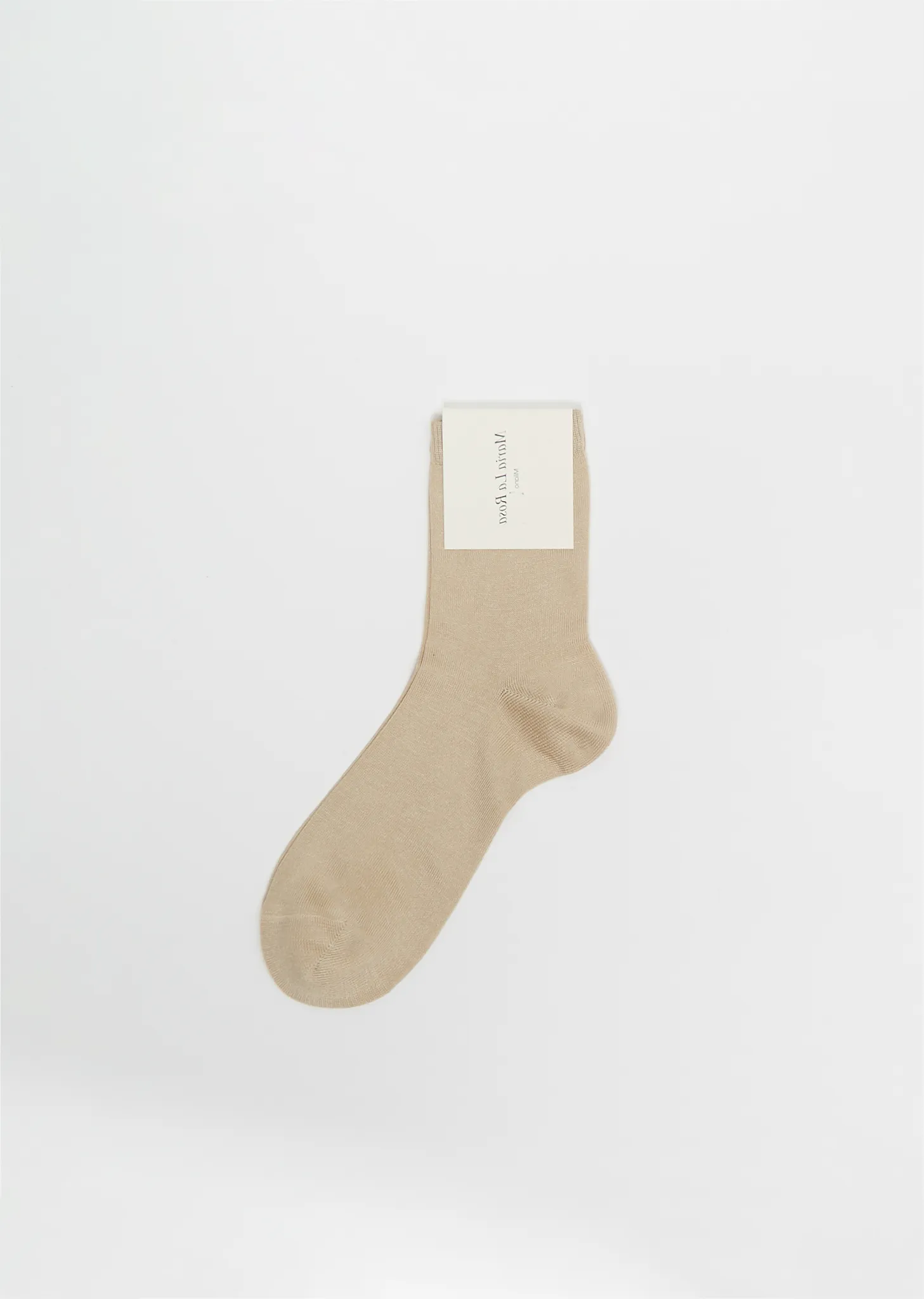 Silk Blend One Ankle Socks — Beige sold by La Garconne