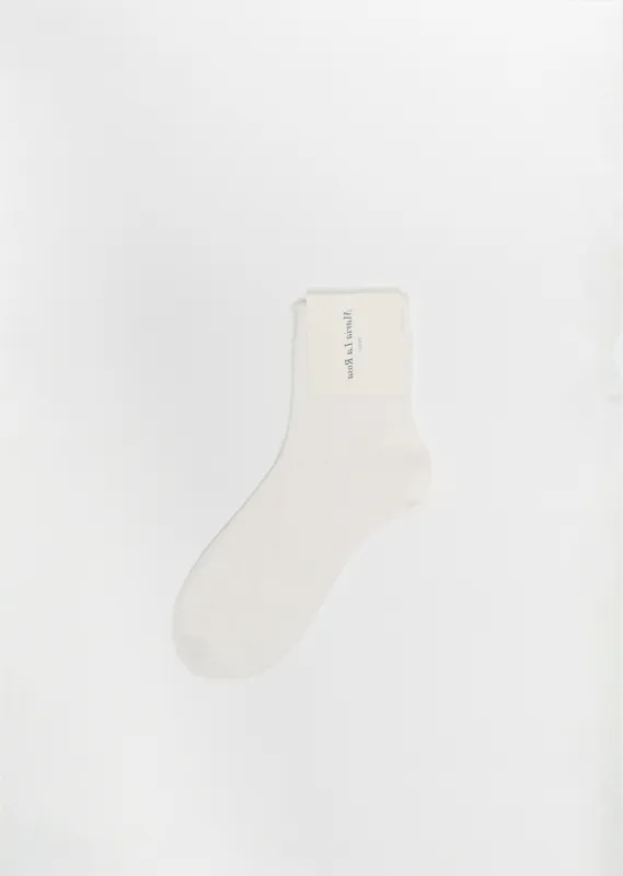 Silk Blend One Ankle Socks — Ecru sold by La Garconne
