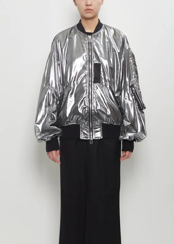 Foiled Cotton Bomber Jacket sold by La Garconne