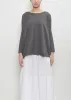 Stretch Linen Cotton Ata Tee — Grey sold by La Garconne