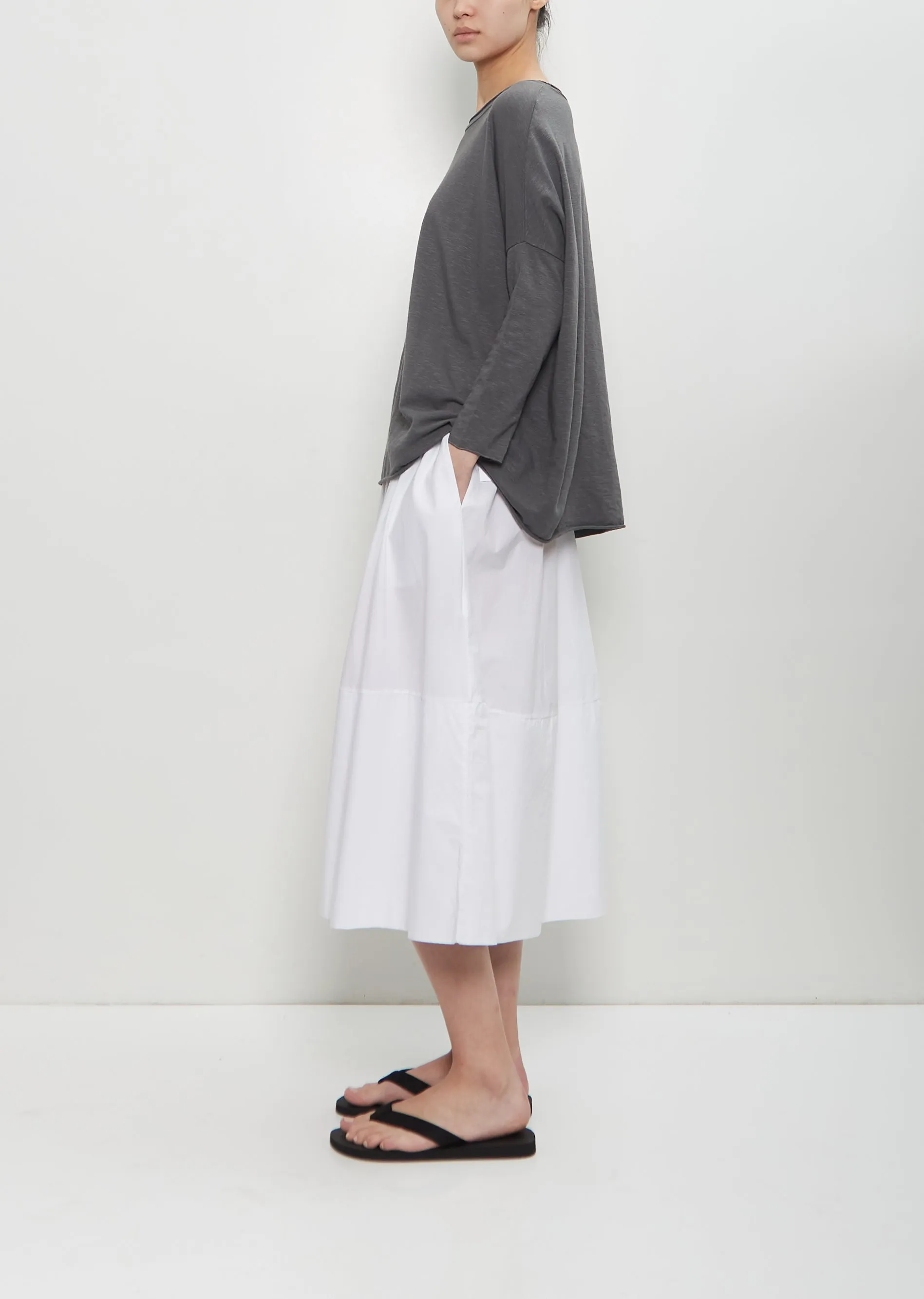 Stretch Linen Cotton Ata Tee — Grey sold by La Garconne product image thumbnail 2