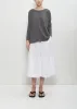 Stretch Linen Cotton Ata Tee — Grey sold by La Garconne