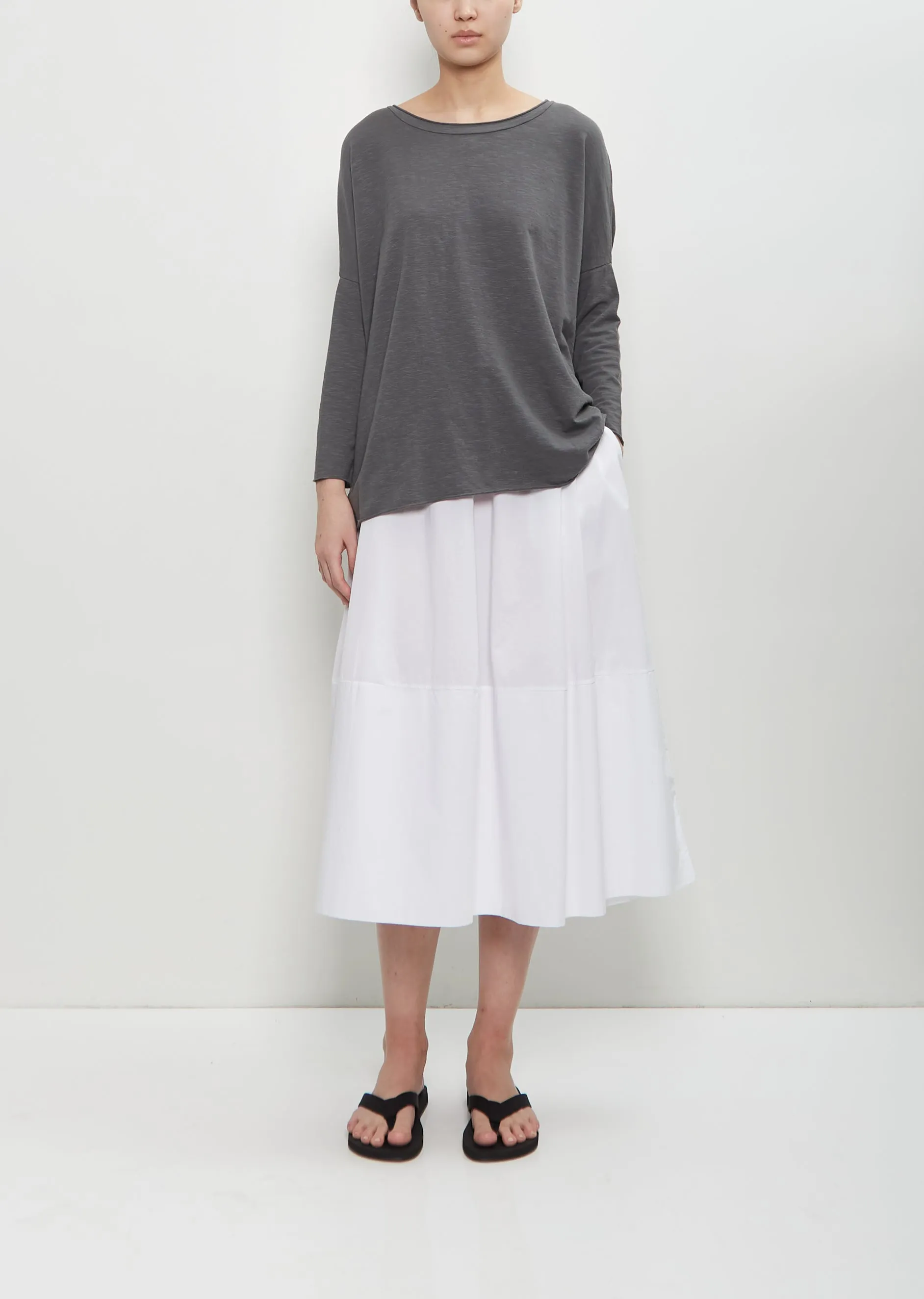 Stretch Linen Cotton Ata Tee — Grey sold by La Garconne product image thumbnail 5