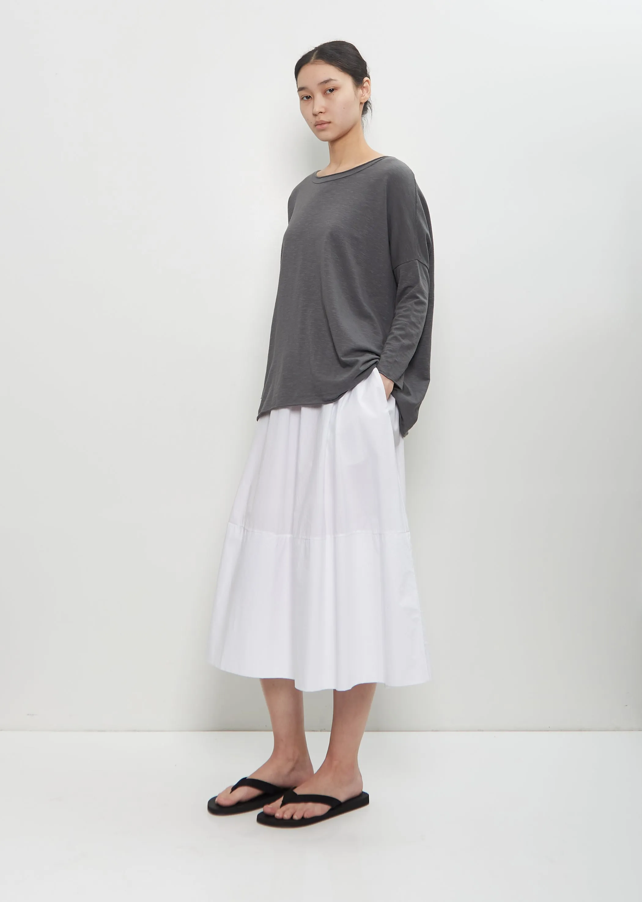Stretch Linen Cotton Ata Tee — Grey sold by La Garconne product image thumbnail 4