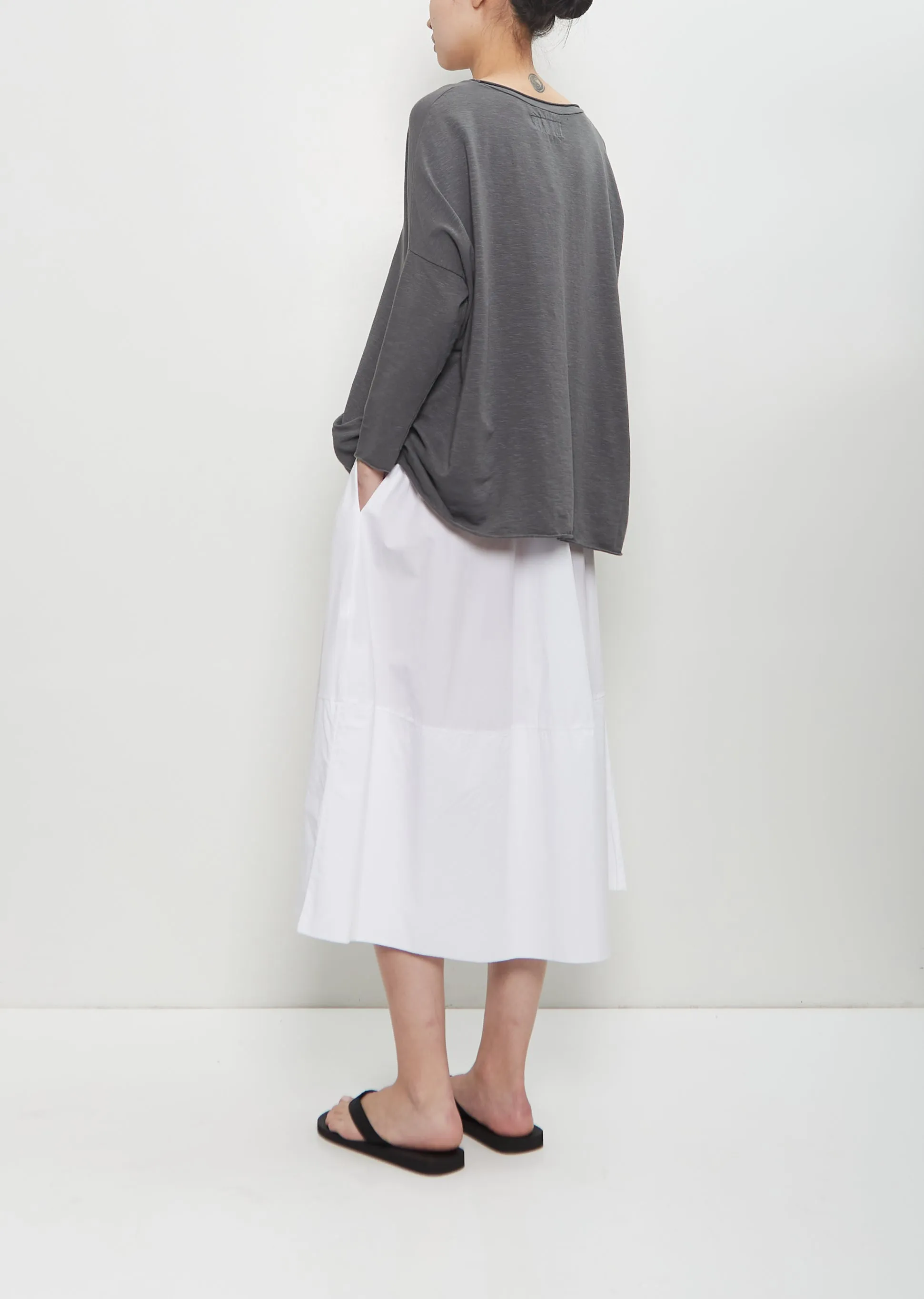 Stretch Linen Cotton Ata Tee — Grey sold by La Garconne product image thumbnail 3