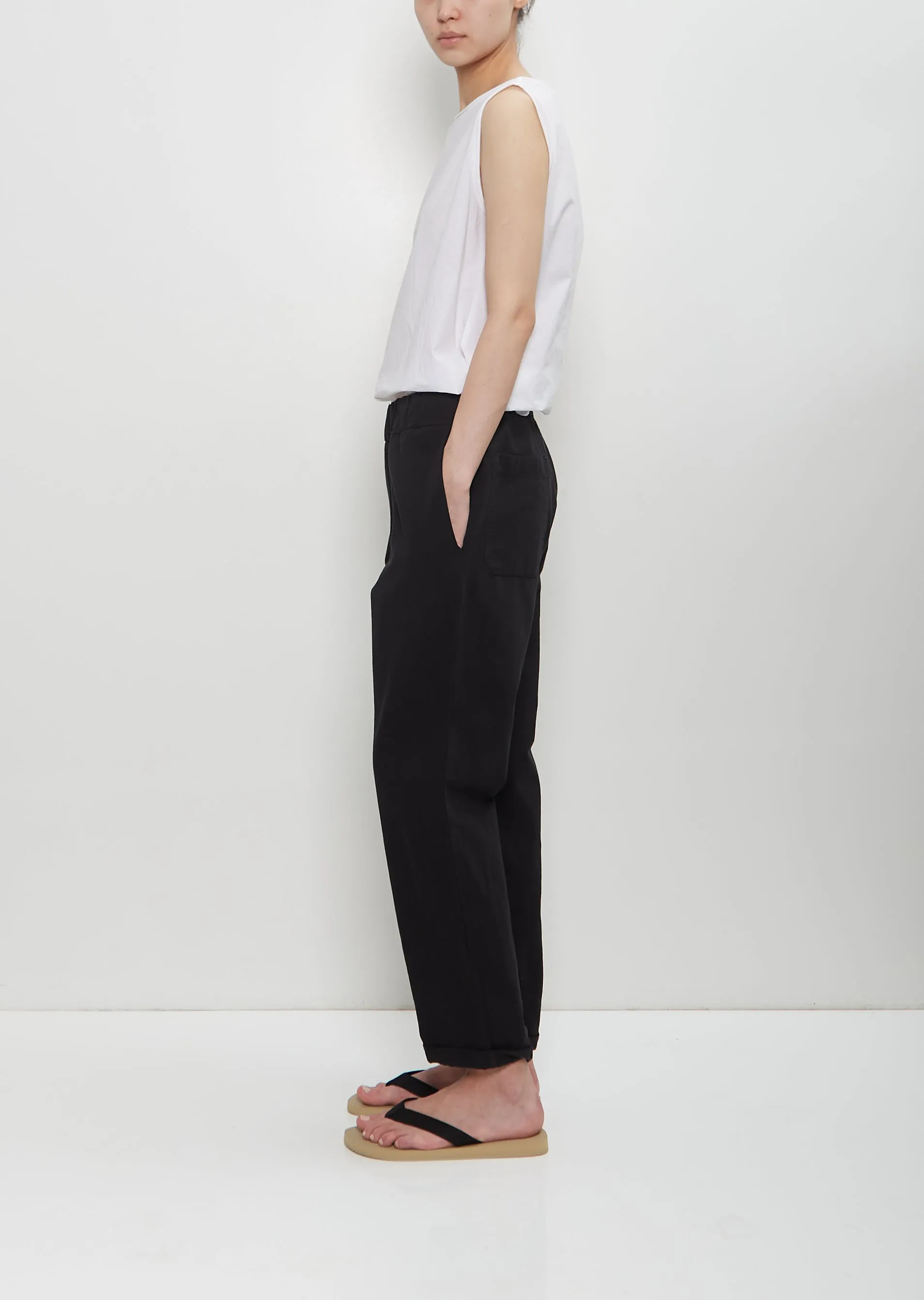 Cotton Linen Vela Pant — Black sold by La Garconne product image thumbnail 2