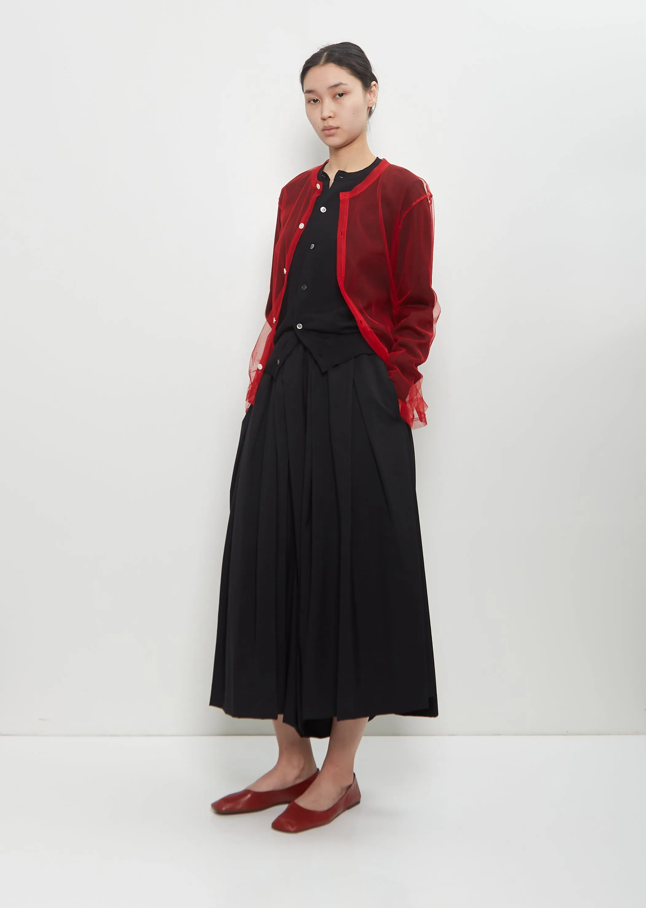 Mesh Wool Layered Cardigan sold by La Garconne product image thumbnail 4