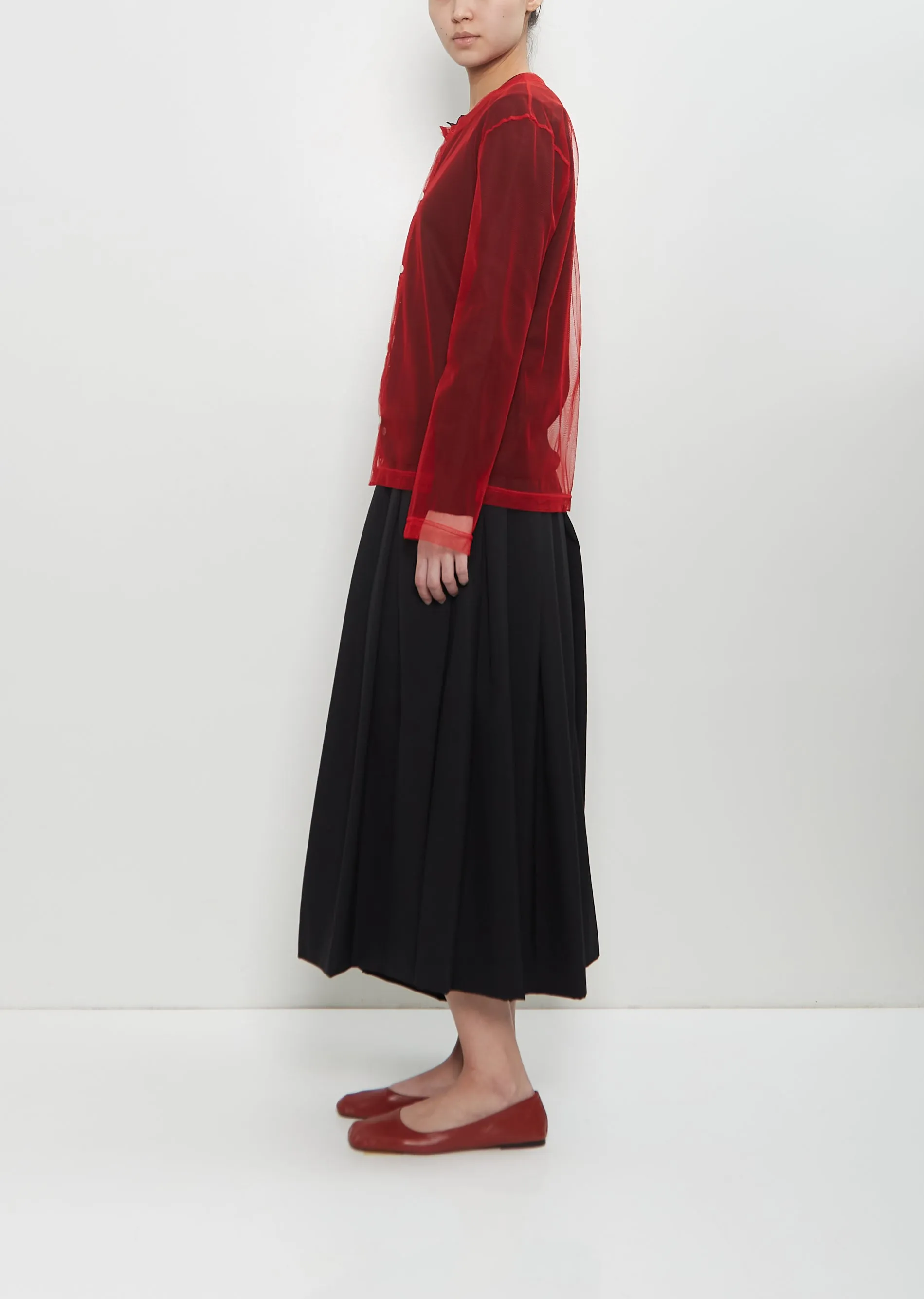 Mesh Wool Layered Cardigan sold by La Garconne product image thumbnail 2
