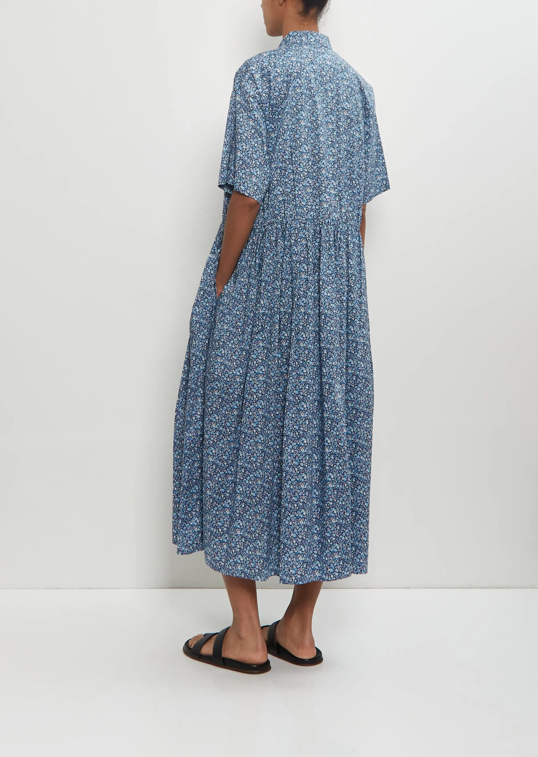 Cotton Classic Gathered Dress — Navy sold by La Garconne product image thumbnail 4