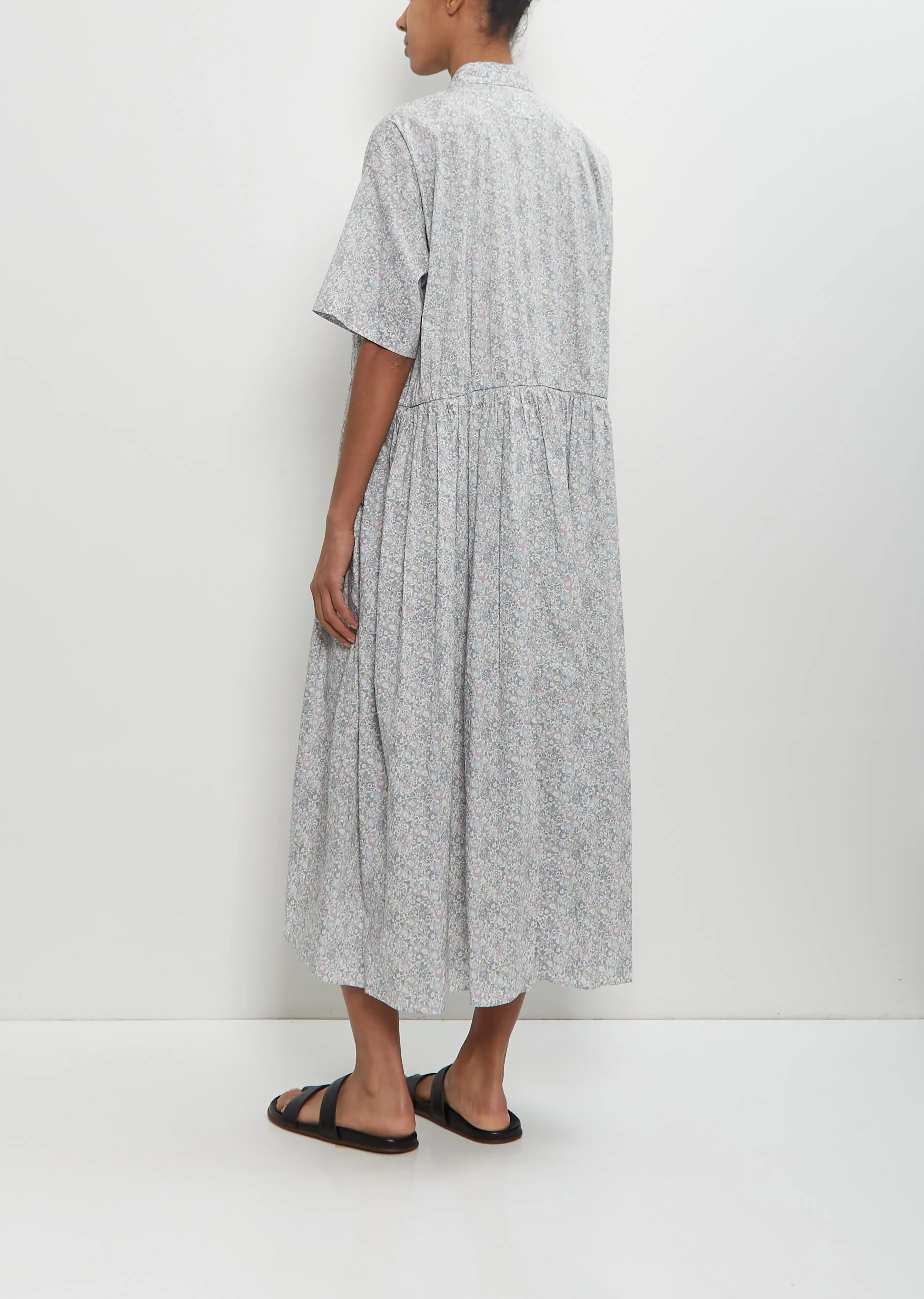 Cotton Classic Gathered Dress — Gray sold by La Garconne product image thumbnail 3