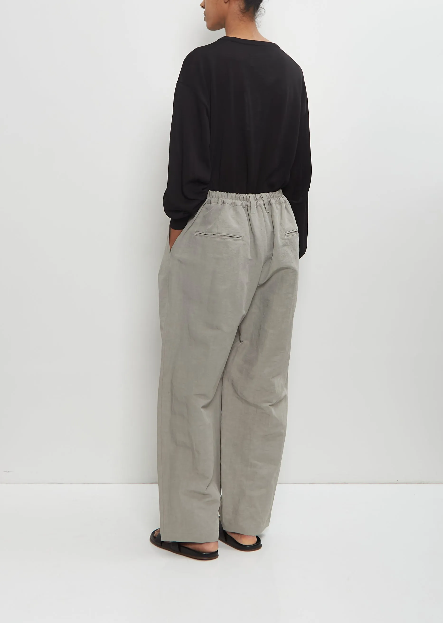 Technical Linen Wide Easy Trousers — Beige sold by La Garconne product image thumbnail 3