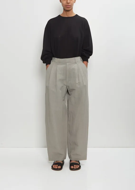 Technical Linen Wide Easy Trousers — Beige sold by La Garconne