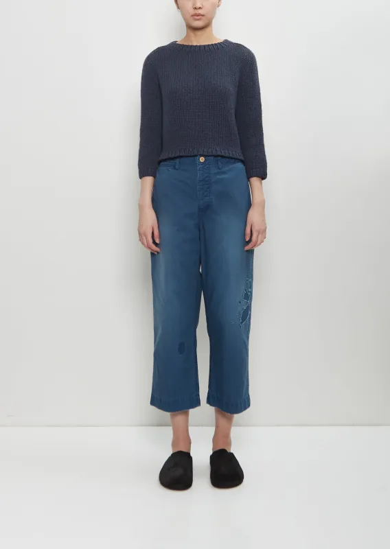 Cotton Long Staple Chino Pants — Light Indigo sold by La Garconne