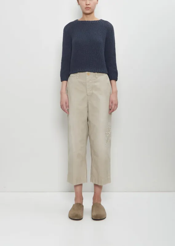Cotton Long Staple Chino Pants — Beige sold by La Garconne