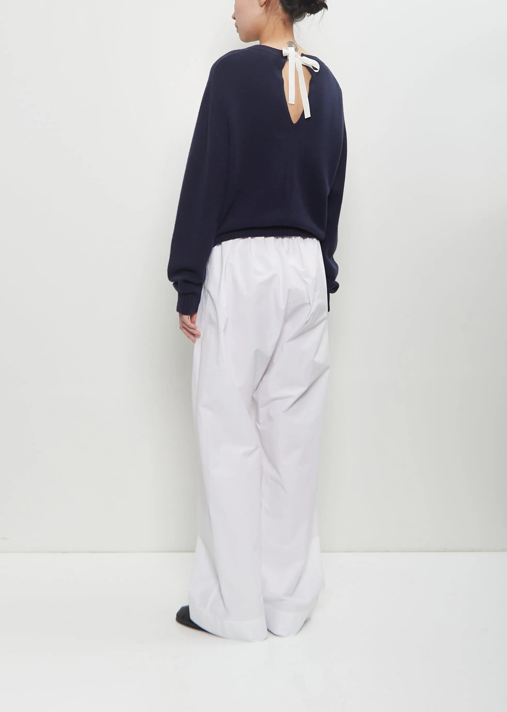 Cotton Poplin Elastic Waist Trouser sold by La Garconne product image thumbnail 3