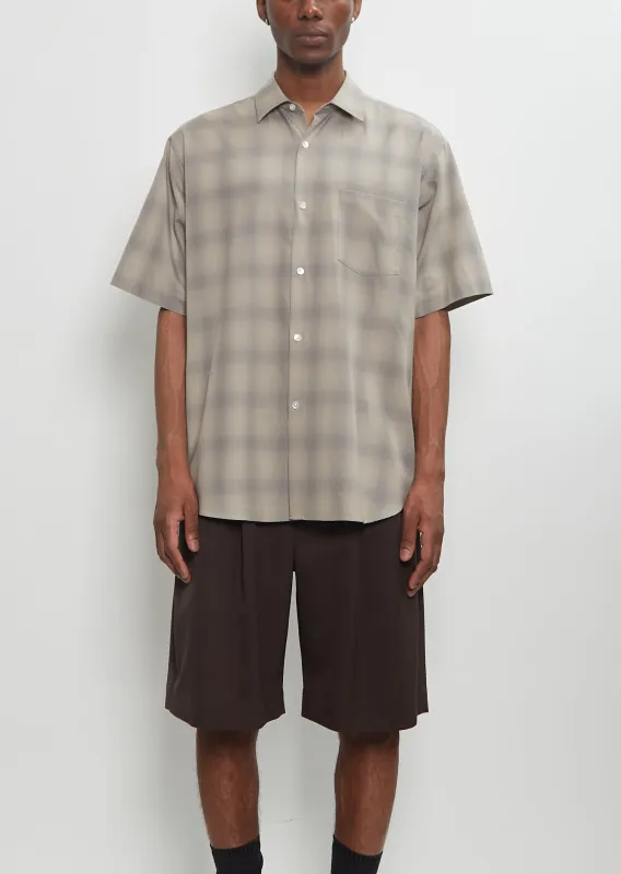 C/R Check Oversized Short Sleeve Shirt sold by La Garconne