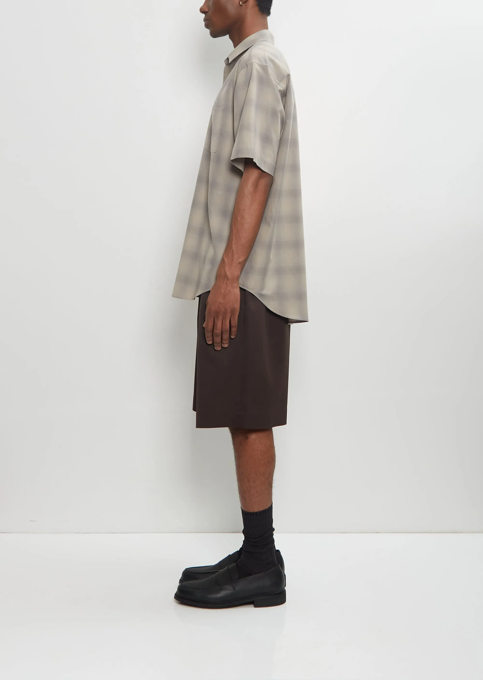 C/R Check Oversized Short Sleeve Shirt sold by La Garconne product image thumbnail 2
