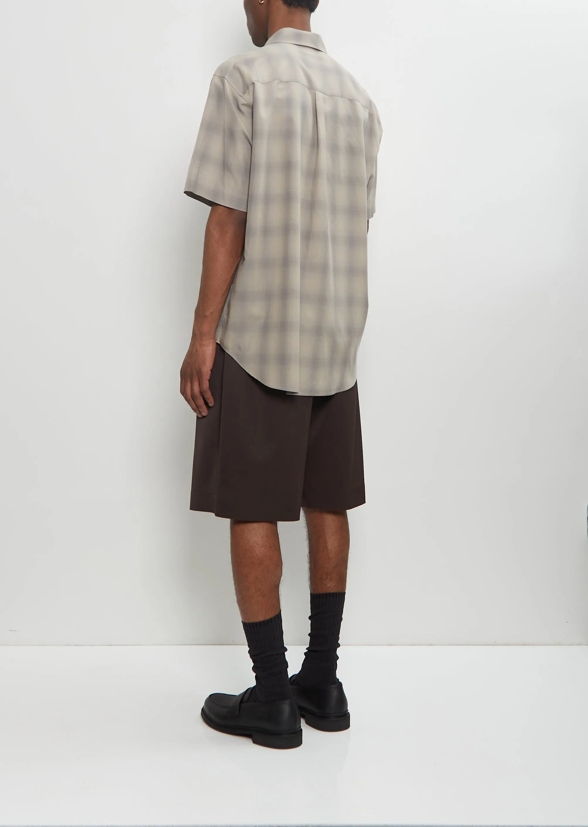 C/R Check Oversized Short Sleeve Shirt sold by La Garconne product image thumbnail 3
