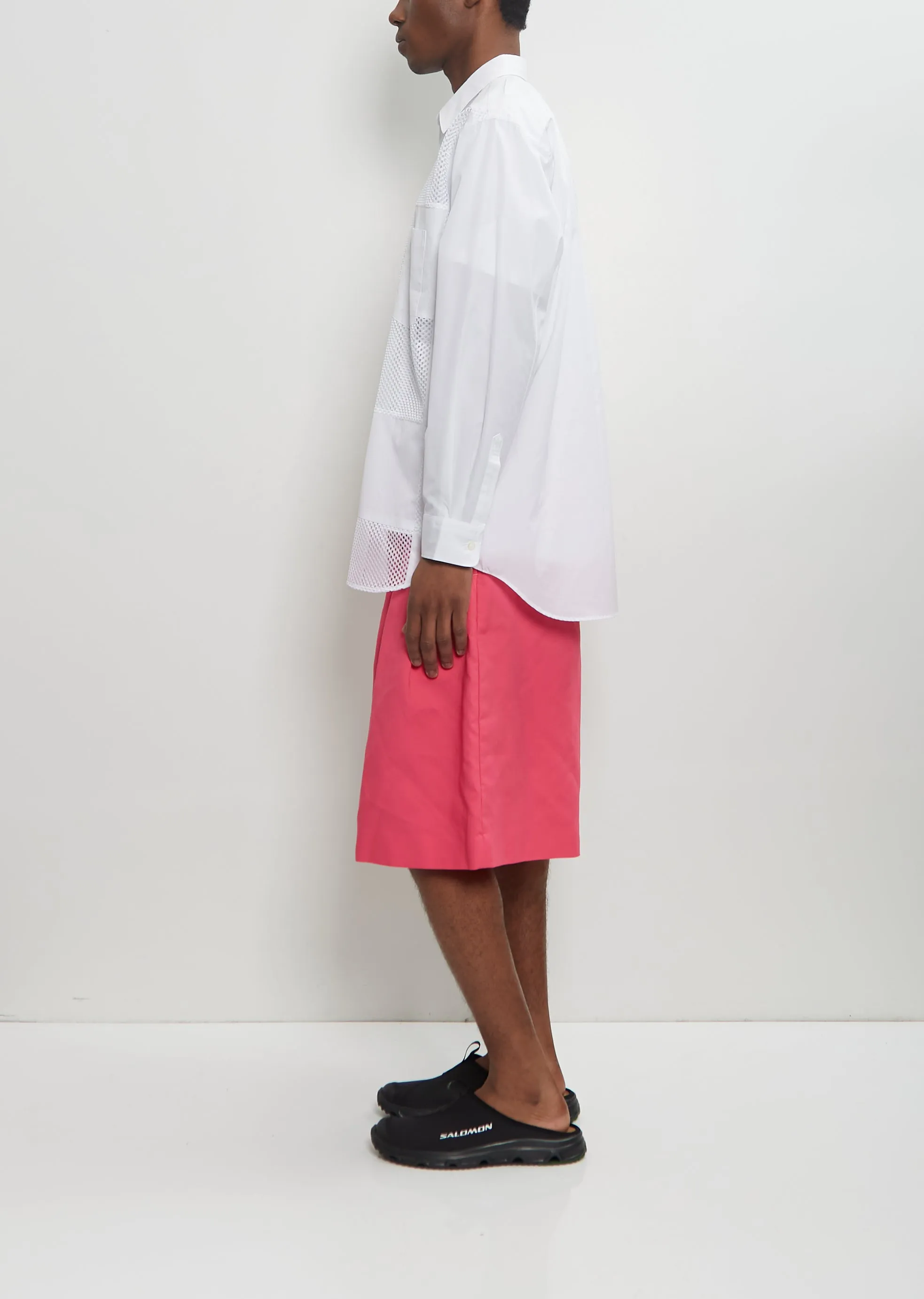 Cotton Paneled Button Up Shirt sold by La Garconne product image thumbnail 2