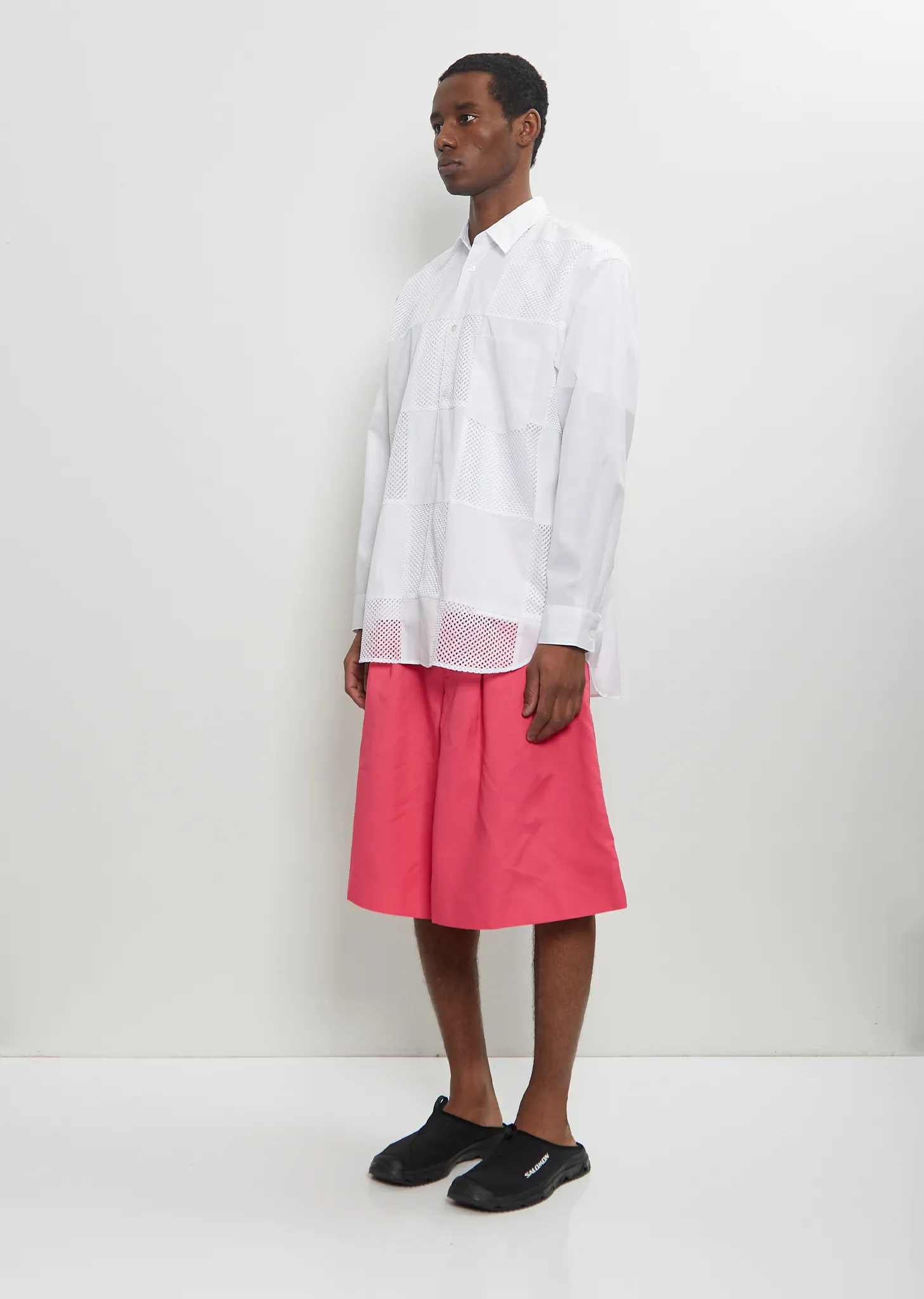 Cotton Paneled Button Up Shirt sold by La Garconne product image thumbnail 4