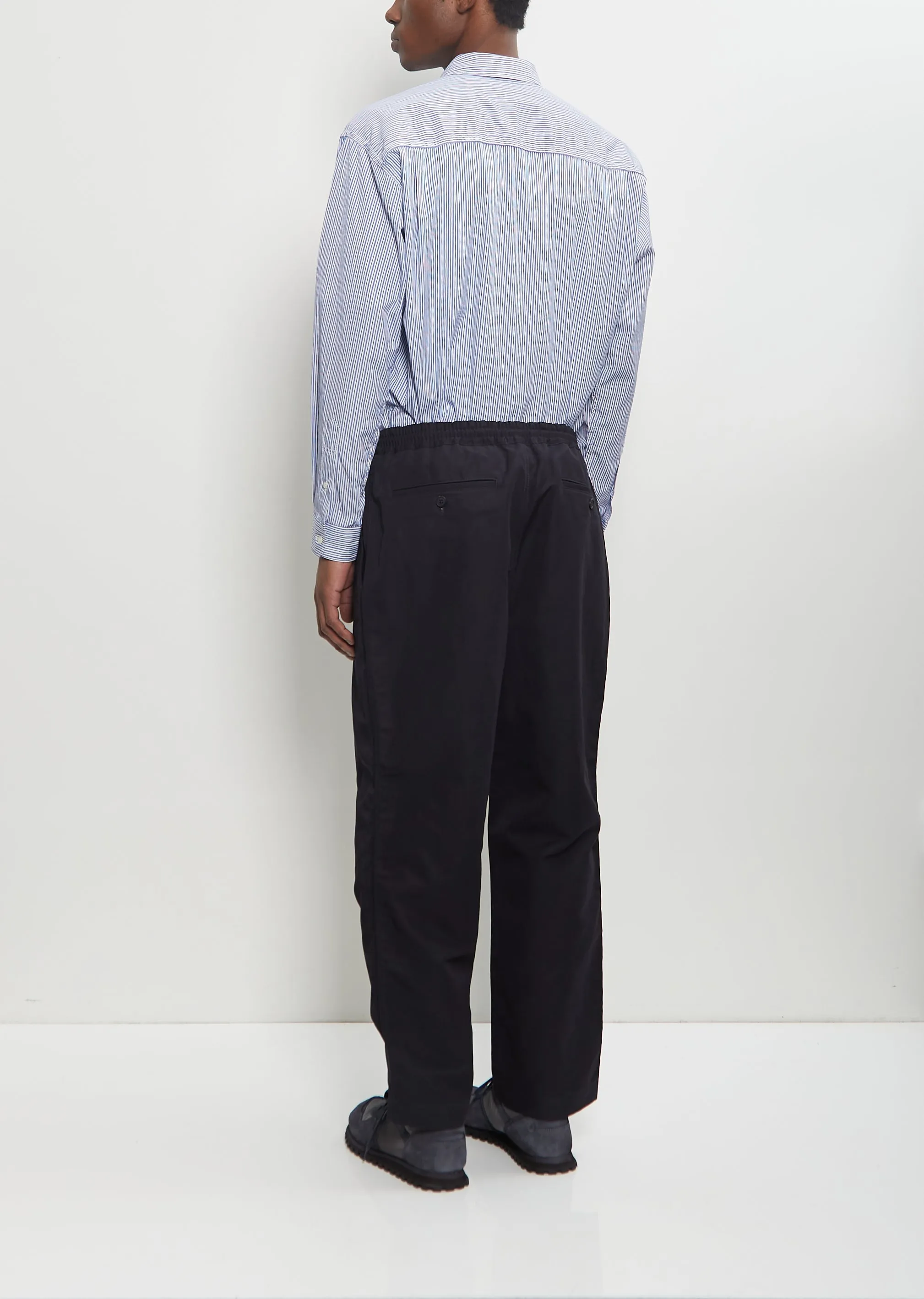 Cotton Linen Pull On Trousers — Navy sold by La Garconne product image thumbnail 3