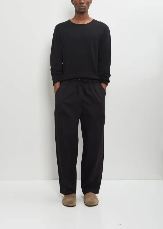 Cotton Linen Herringbone Trousers — Black sold by La Garconne