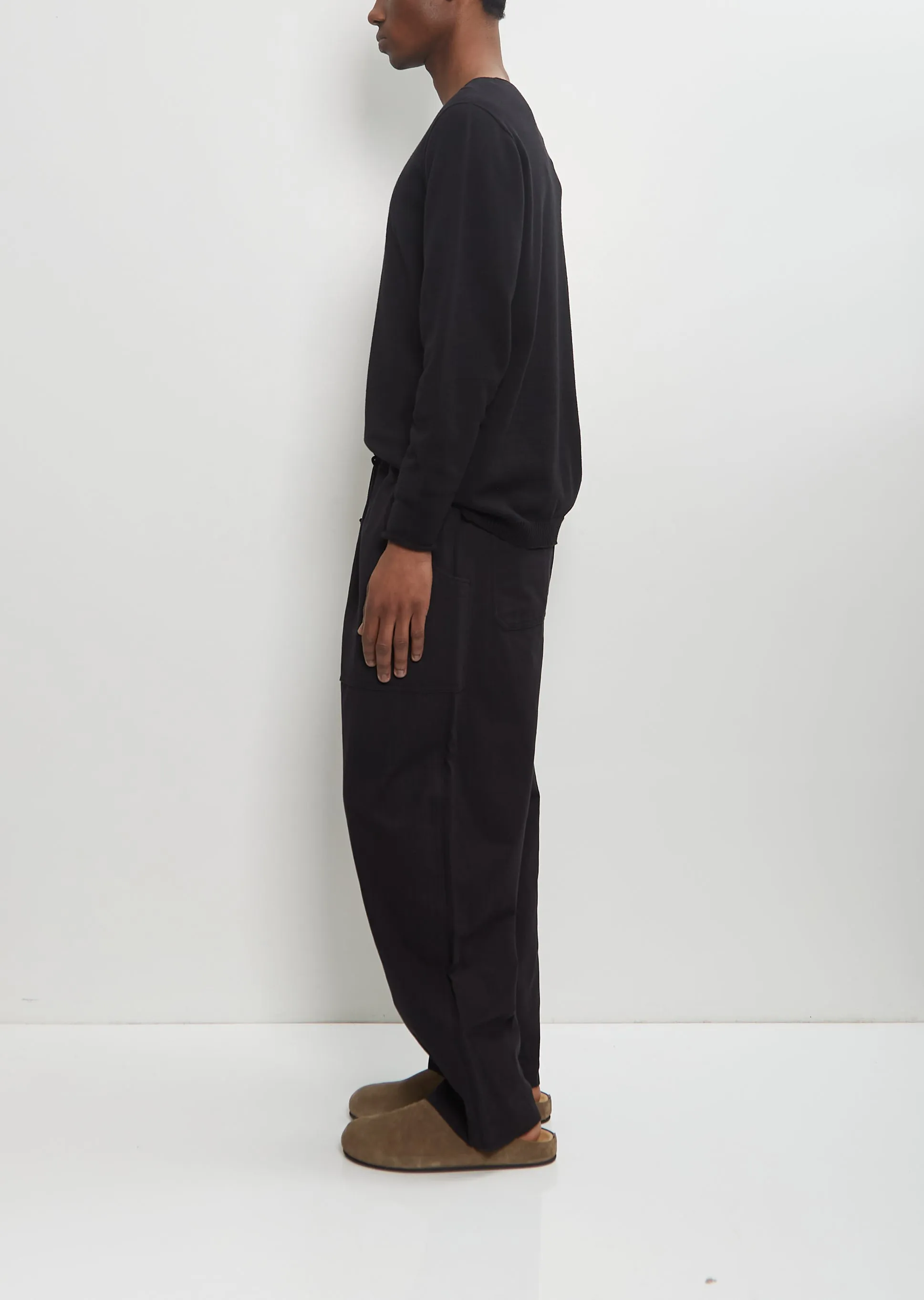 Cotton Linen Herringbone Trousers — Black sold by La Garconne product image thumbnail 2