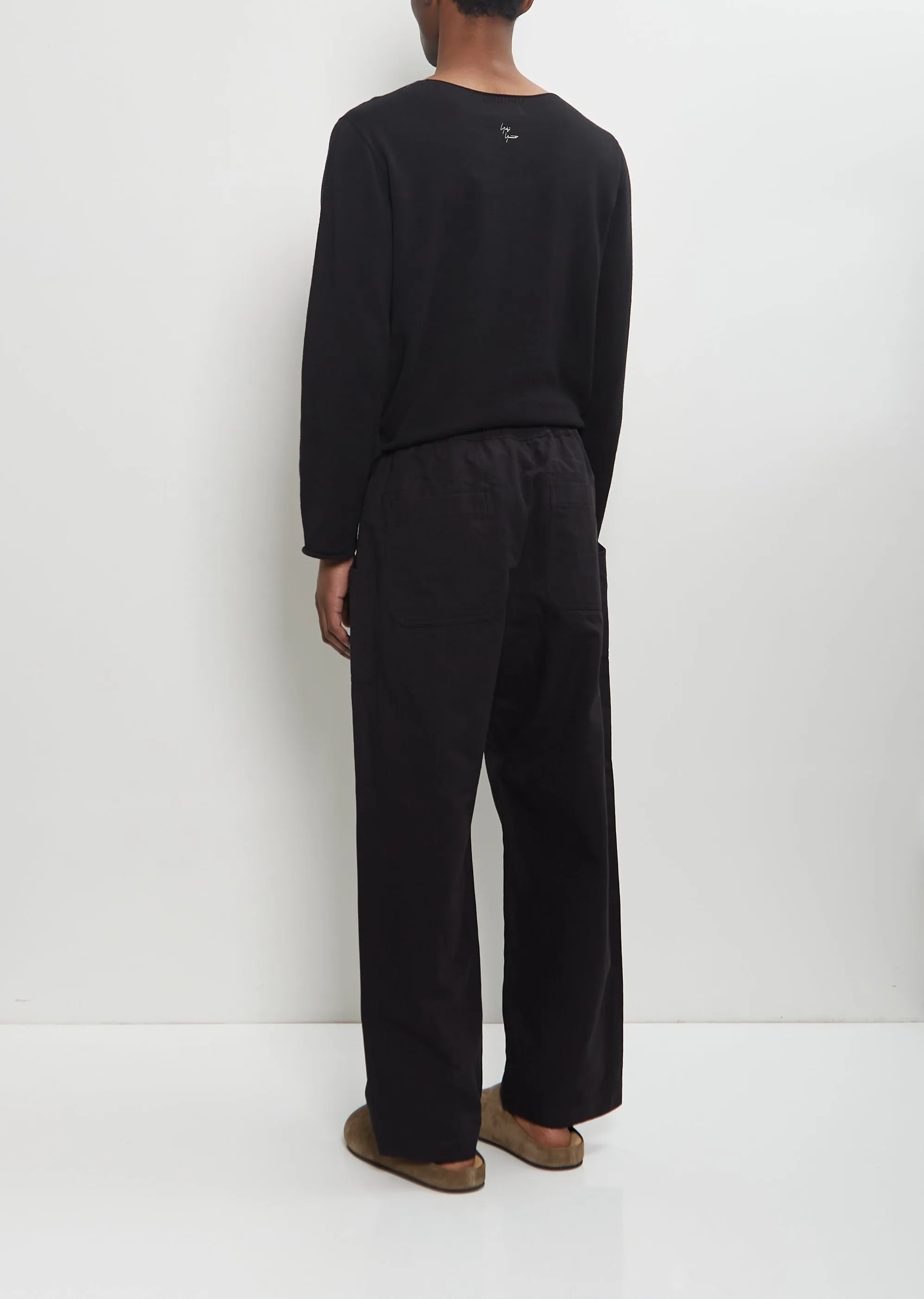 Cotton Linen Herringbone Trousers — Black sold by La Garconne product image thumbnail 3