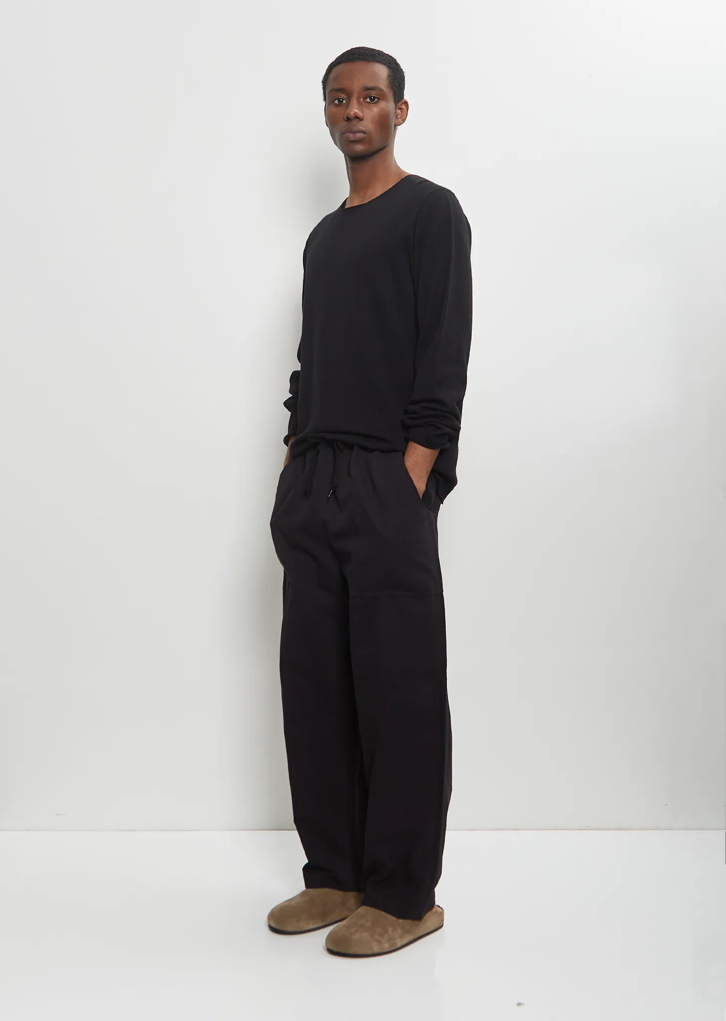 Cotton Linen Herringbone Trousers — Black sold by La Garconne product image thumbnail 4