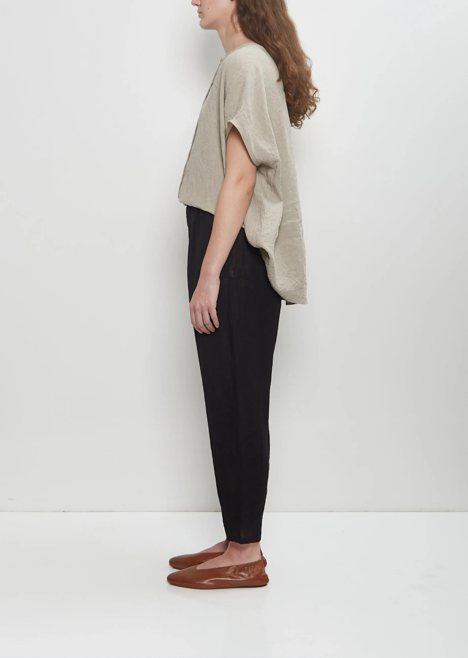 Linen Tapered Pull On Pant — Black sold by La Garconne product image thumbnail 2