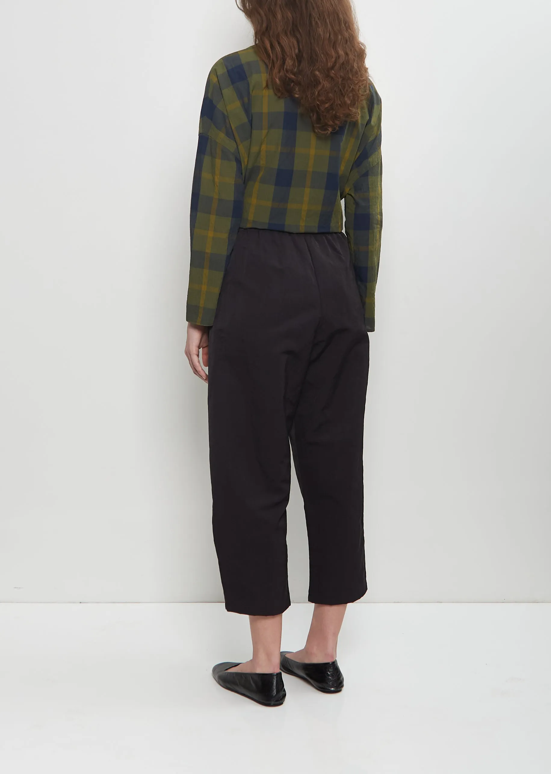 Technical Linen Curved Pull On Pant — Black sold by La Garconne product image thumbnail 3