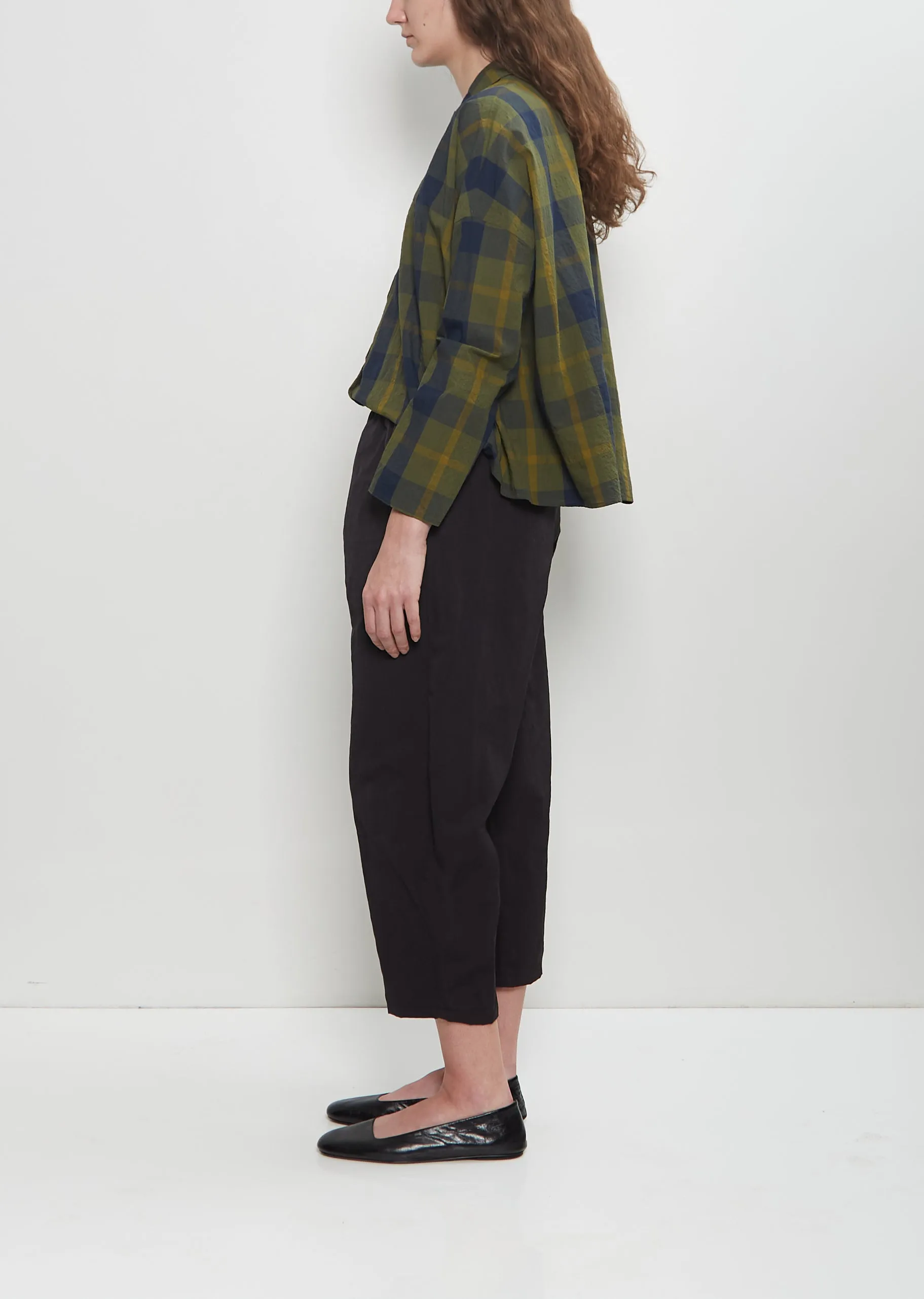 Technical Linen Curved Pull On Pant — Black sold by La Garconne product image thumbnail 2