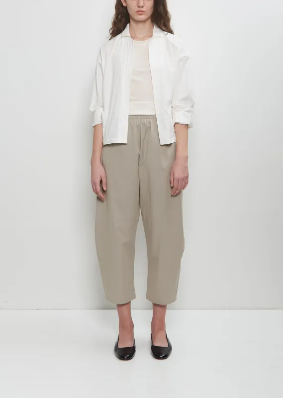 Cotton Gabardine Curved Pull On Pant — Ecru sold by La Garconne