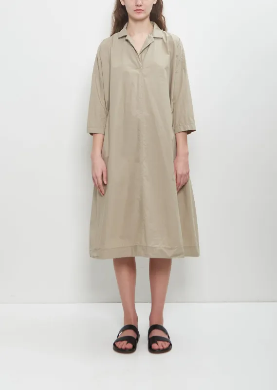Tissue Cotton Vareuse Dress — Stone sold by La Garconne