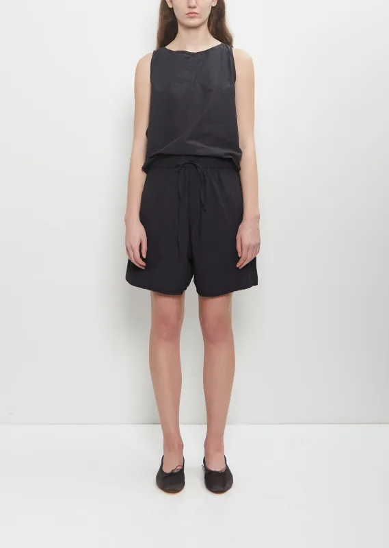 Tissue Cotton Shorts — Black sold by La Garconne