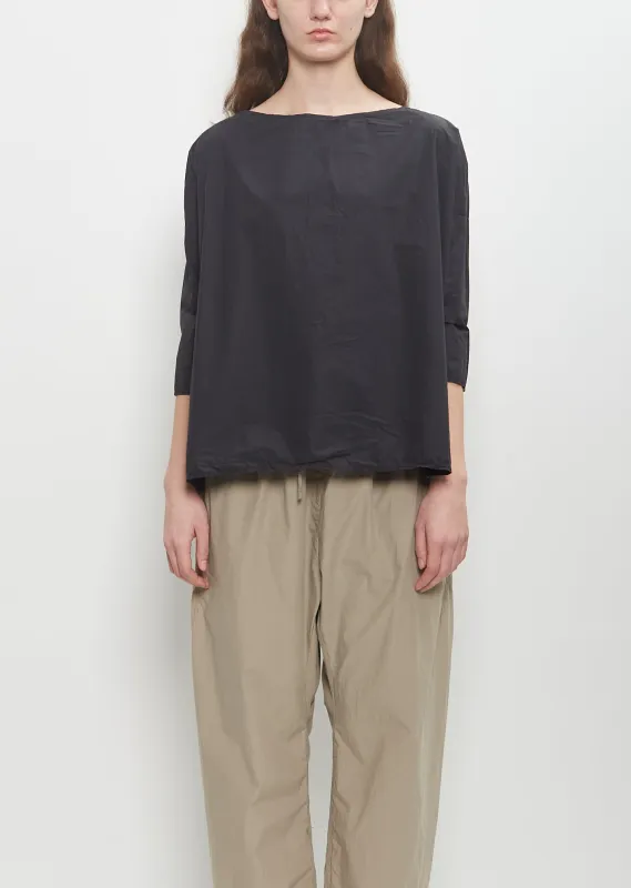 Tissue Cotton Short Tunic Top — Black sold by La Garconne