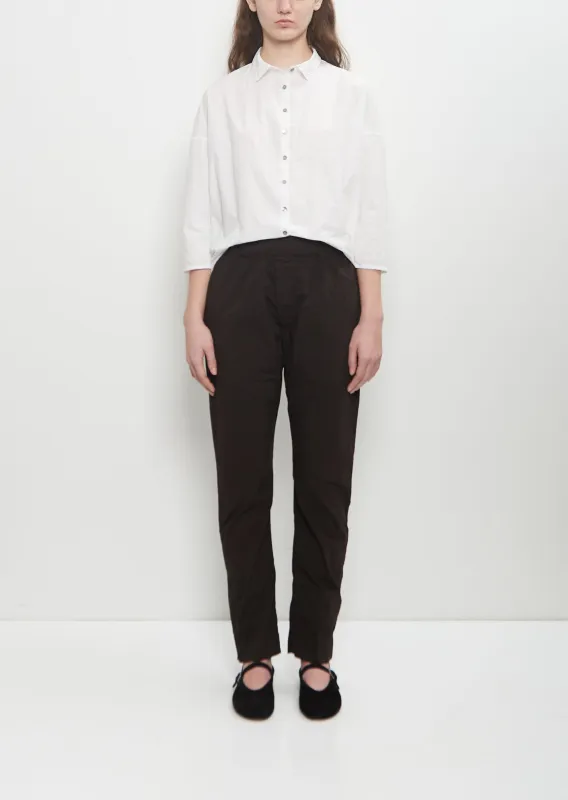 Stretch Cotton Slim Trousers — Brown sold by La Garconne