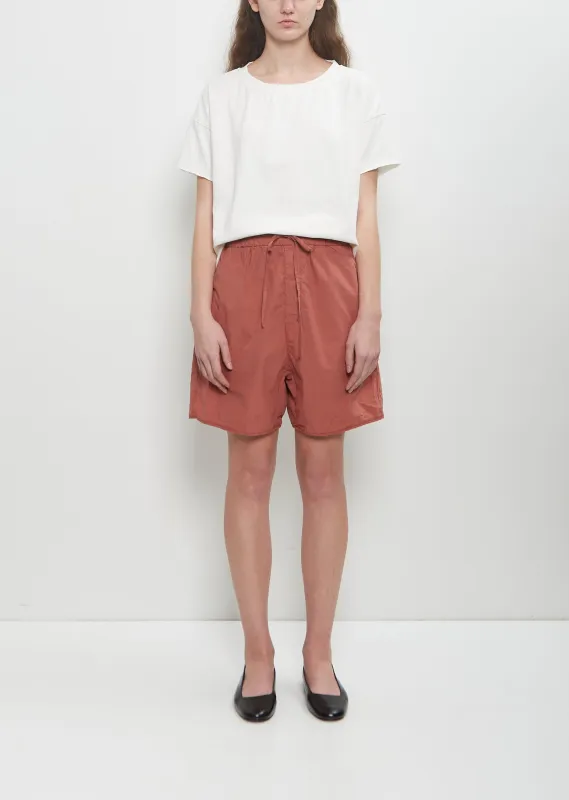Tissue Cotton Shorts — Coral sold by La Garconne