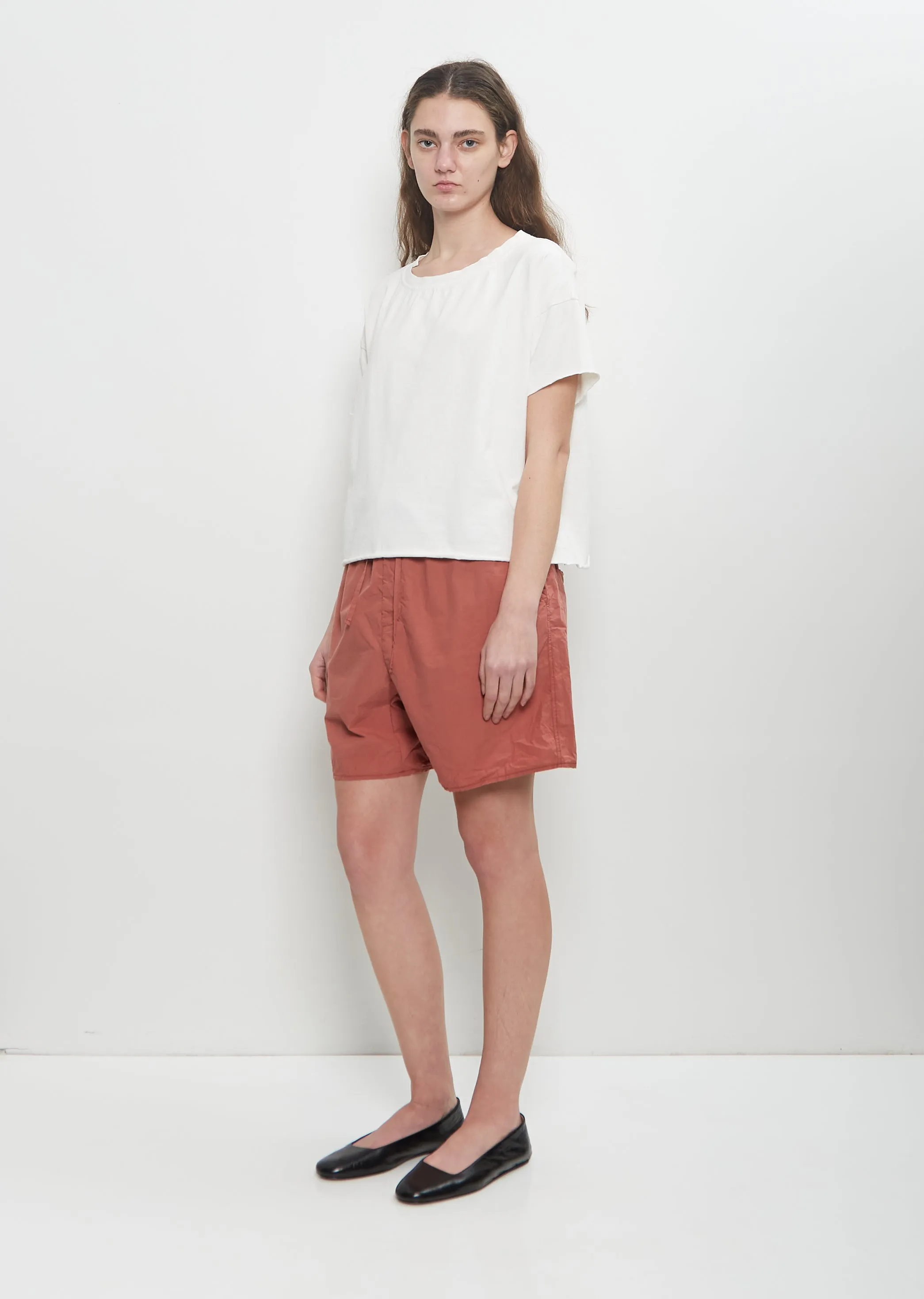 Tissue Cotton Shorts — Coral sold by La Garconne product image thumbnail 4