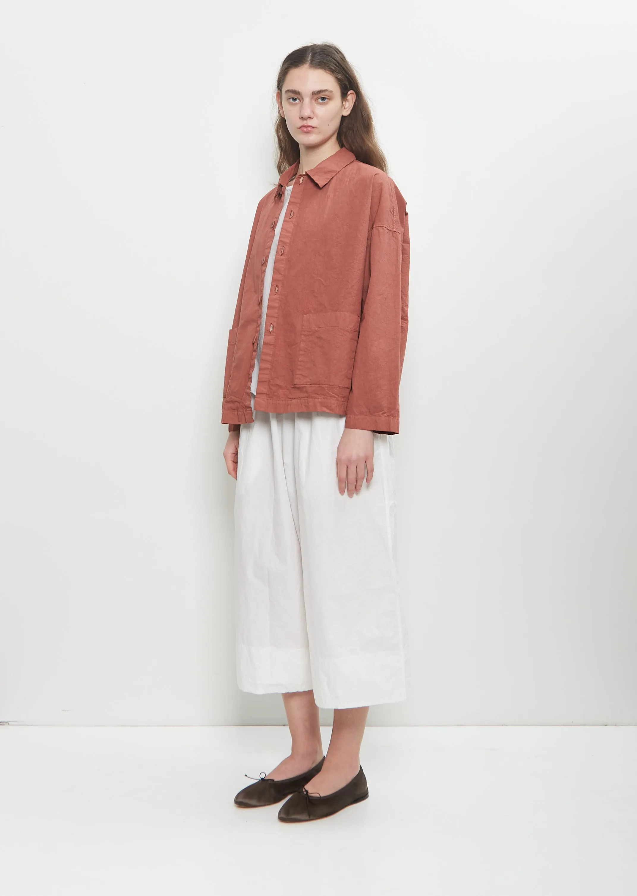 Cotton Canvas Over Shirt Jacket — Coral sold by La Garconne product image thumbnail 4