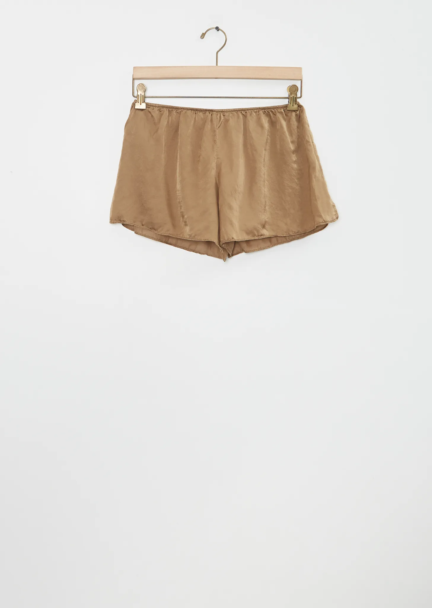 Silk Cotton Culotte Short — Gold sold by La Garconne