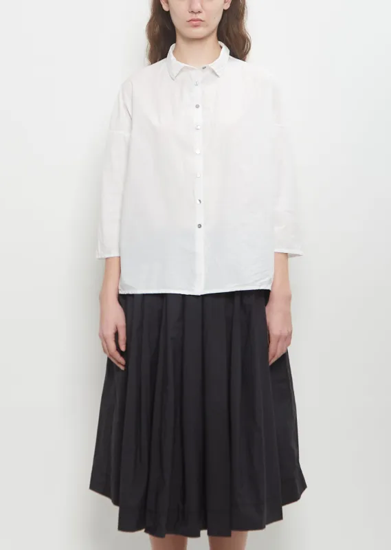 Tissue Cotton Short Collar Shirt — Milk sold by La Garconne