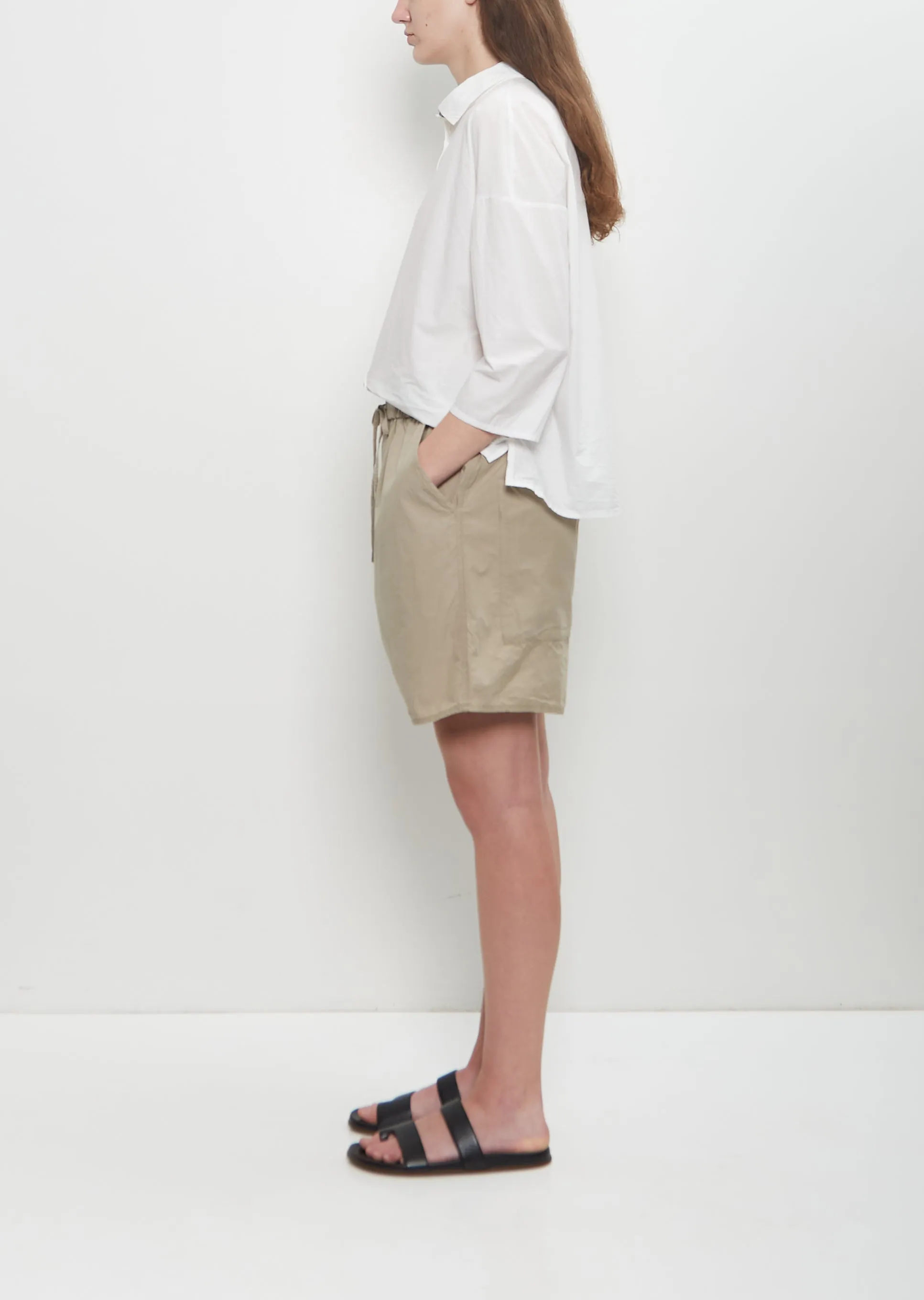 Tissue Cotton Shorts — Stone sold by La Garconne product image thumbnail 2